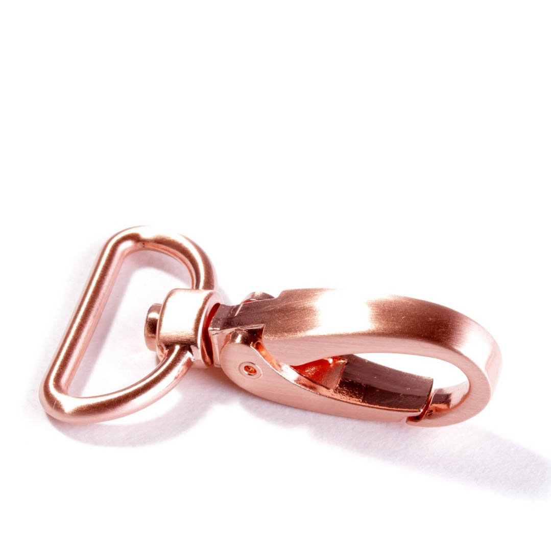 Musketonhaak - rosé goud - 25 mm